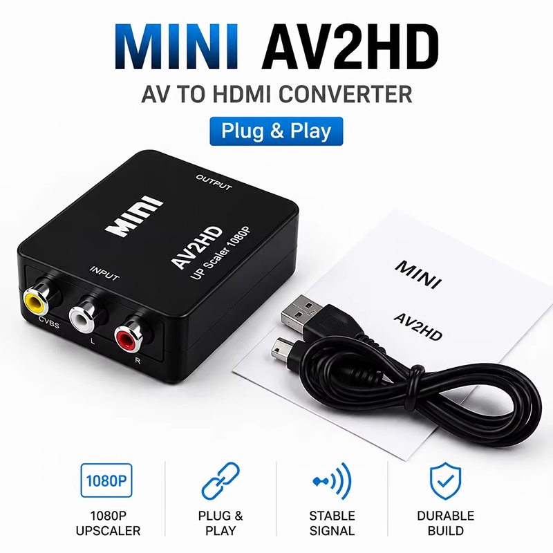 Video Gaming Accessories - HDTVコンバーターボックス RCA AV CVBS L/R ビデオオーディオボックス