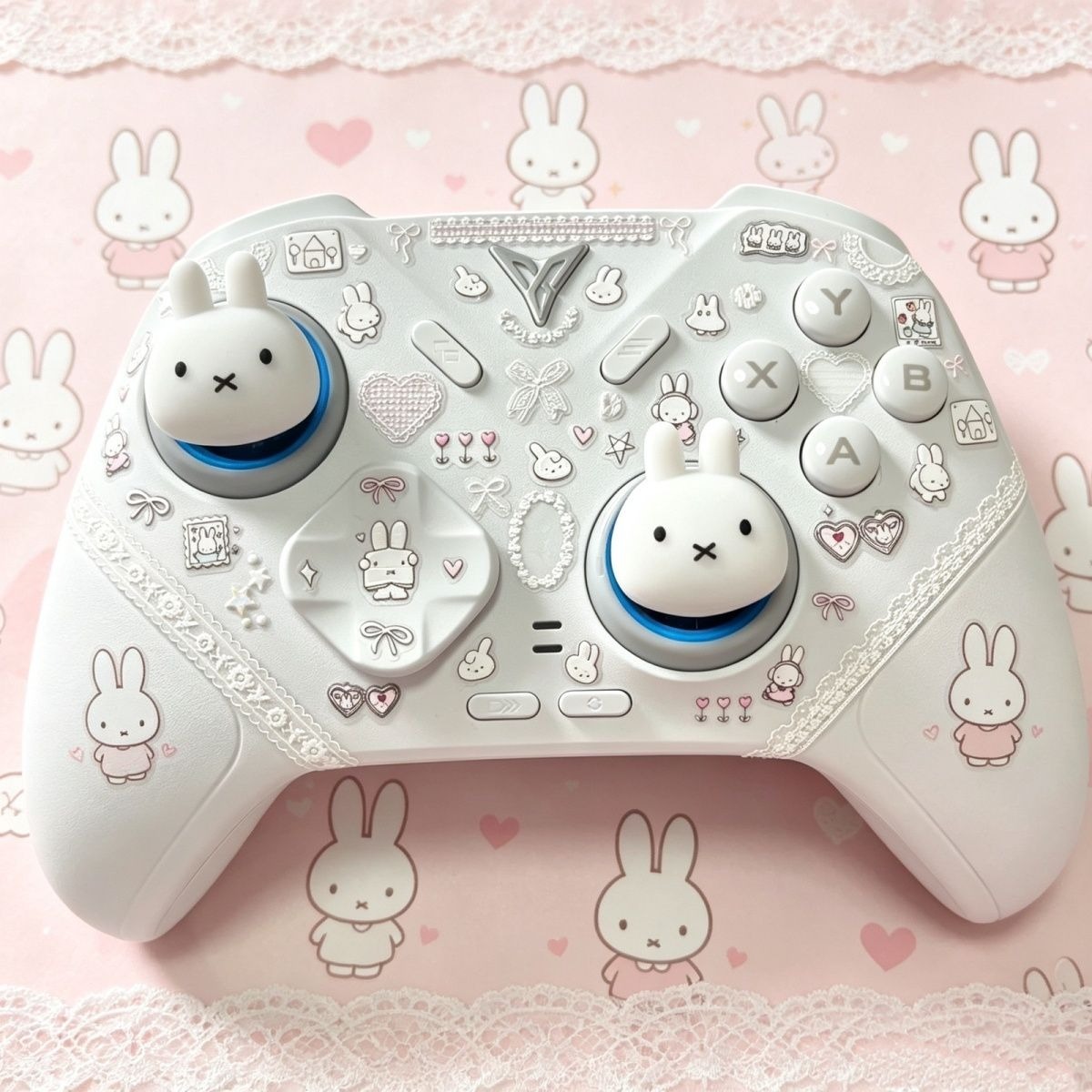 Controller Grip Cover - PS5、NS Pro、Xbox、Betopコントローラー用、ミッフィーの漫画キャラクターが描かれた、猫の足の形をしたサムグリップ、ジョイスティックプロテクター、ハンドルボタンカバー。