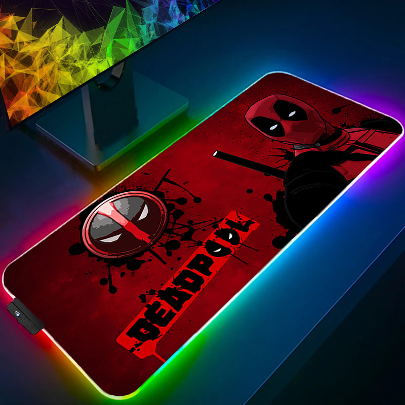 Video Gaming Accessories - LED マウスパッドゲーミングバックライトロックエッジアニメアクセサリー RGB マウスパッドゲーマー PC コンプリートコンピュータ