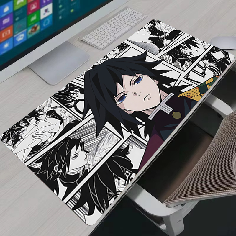 Video Gaming Accessories - マウスパッド XXL ゲーマーアニメ大型 PC キャビネットゴムカーペットトミオカギユデスクマットコンピュータゲームアクセサリーブラックマウスパッド