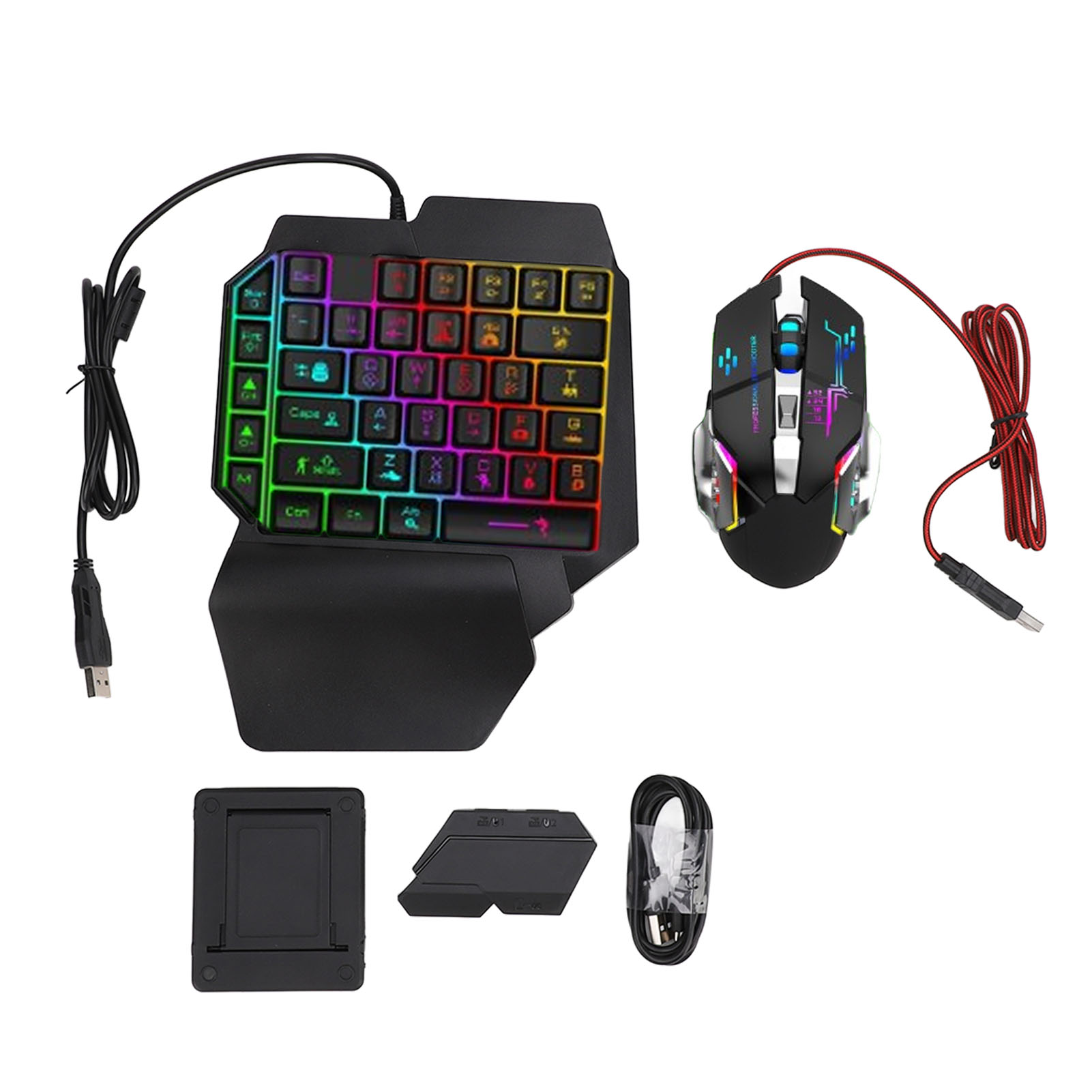 Gaming Accessories Phone - キーボード マウス コンバーター セット 応答性の高い片手キーボード マウス