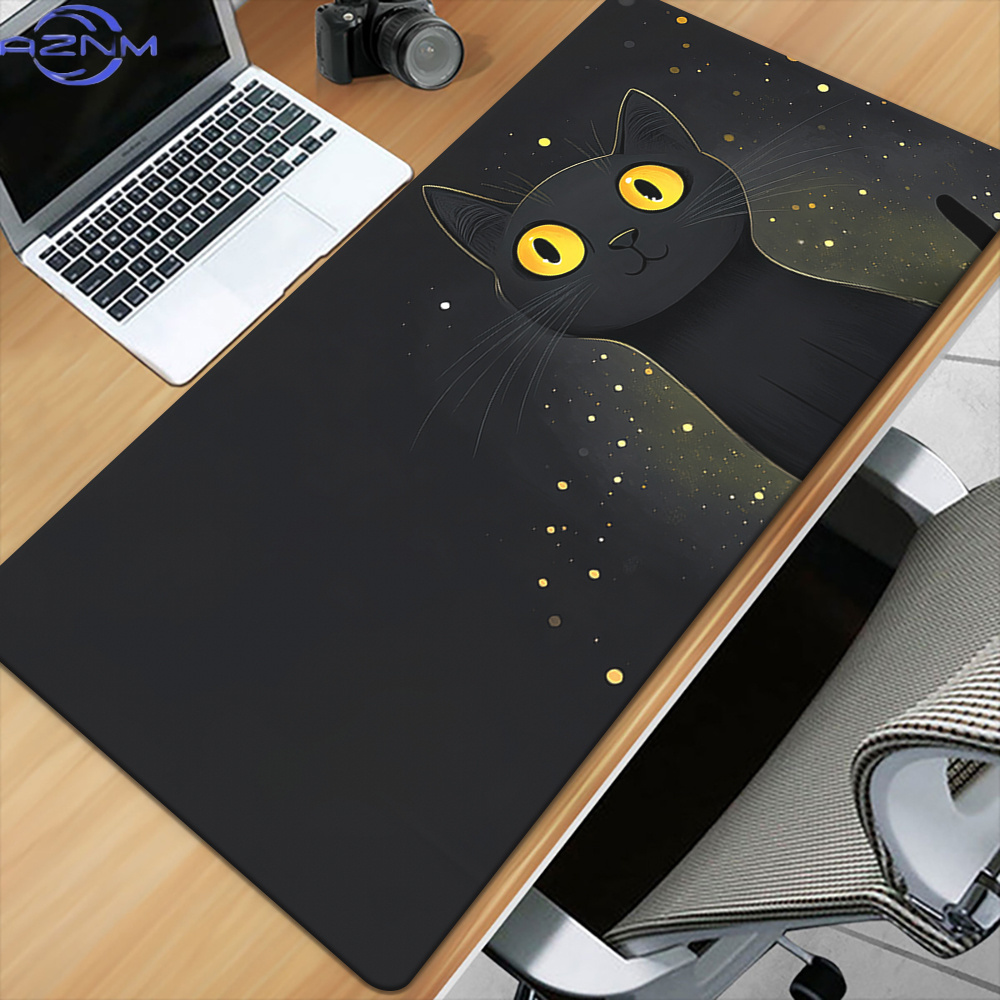 Gaming Accessories Brands - ブランドかわいい黒猫鉄マウスパッド滑り止めゴムゲーミングキーボードマット PC ラップトップオフィスデスクアクセサリー
