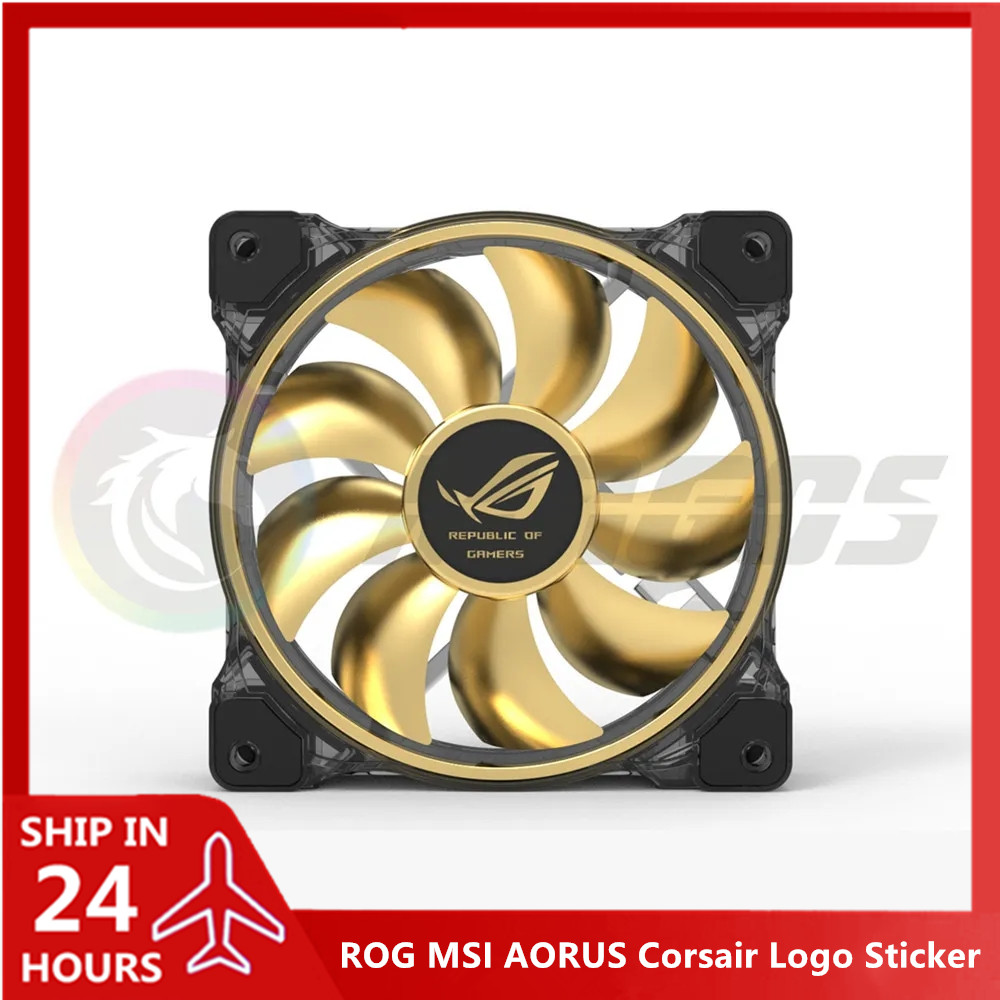 Video Gaming Accessories - PC ゲーマーキャビネットファンロゴステッカー ROG MSI AORUS Corsair