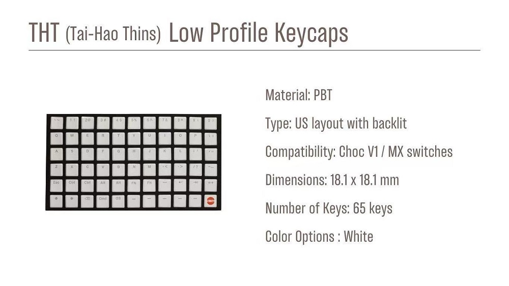 Taihao THT ホワイトキーキャップ薄型ロープロファイ - Gaming Accessories Aesthetic のレビューと価格