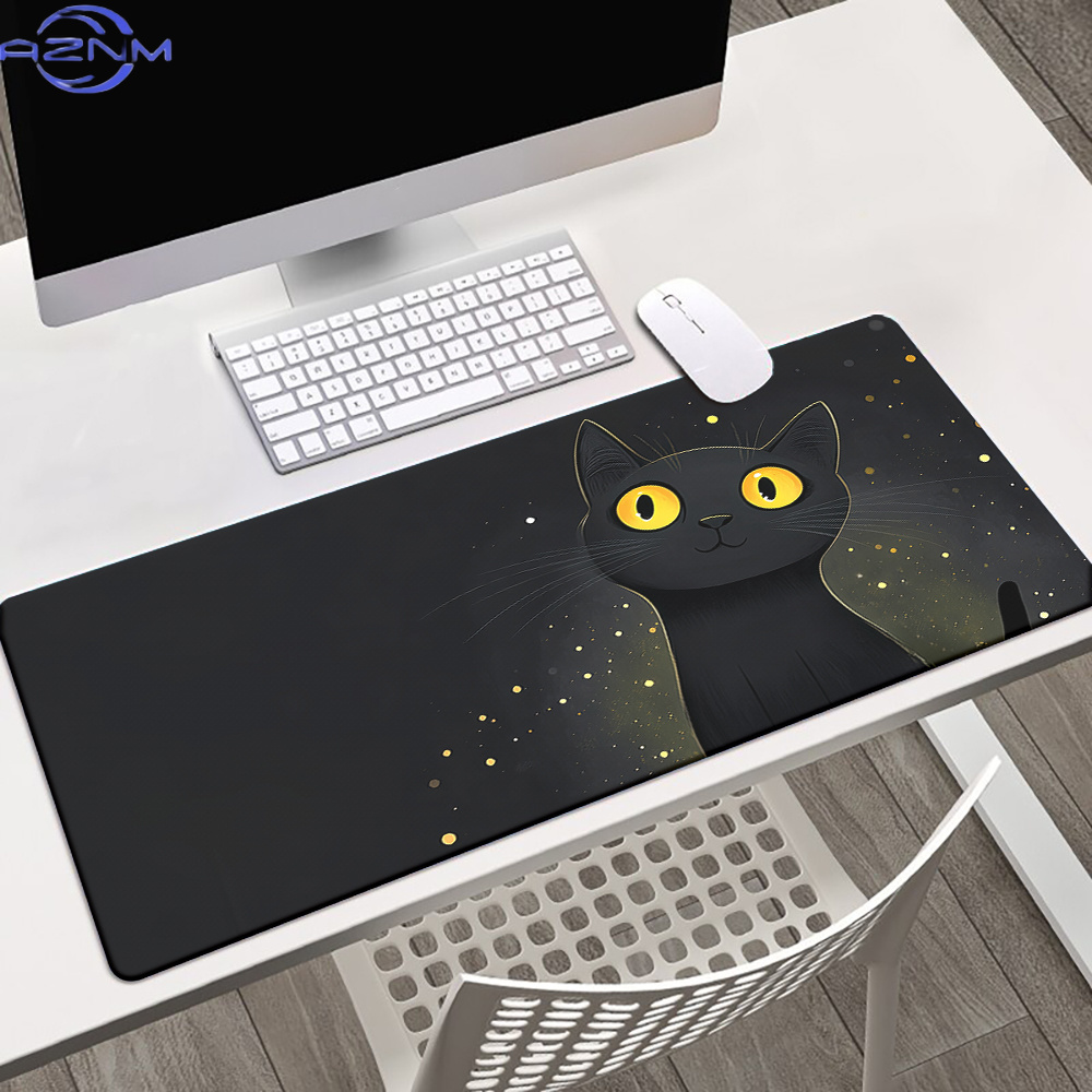 ブランドかわいい黒猫鉄マウスパッド滑り止めゴムゲーミングキー - Gaming Accessories Brands のレビューと価格