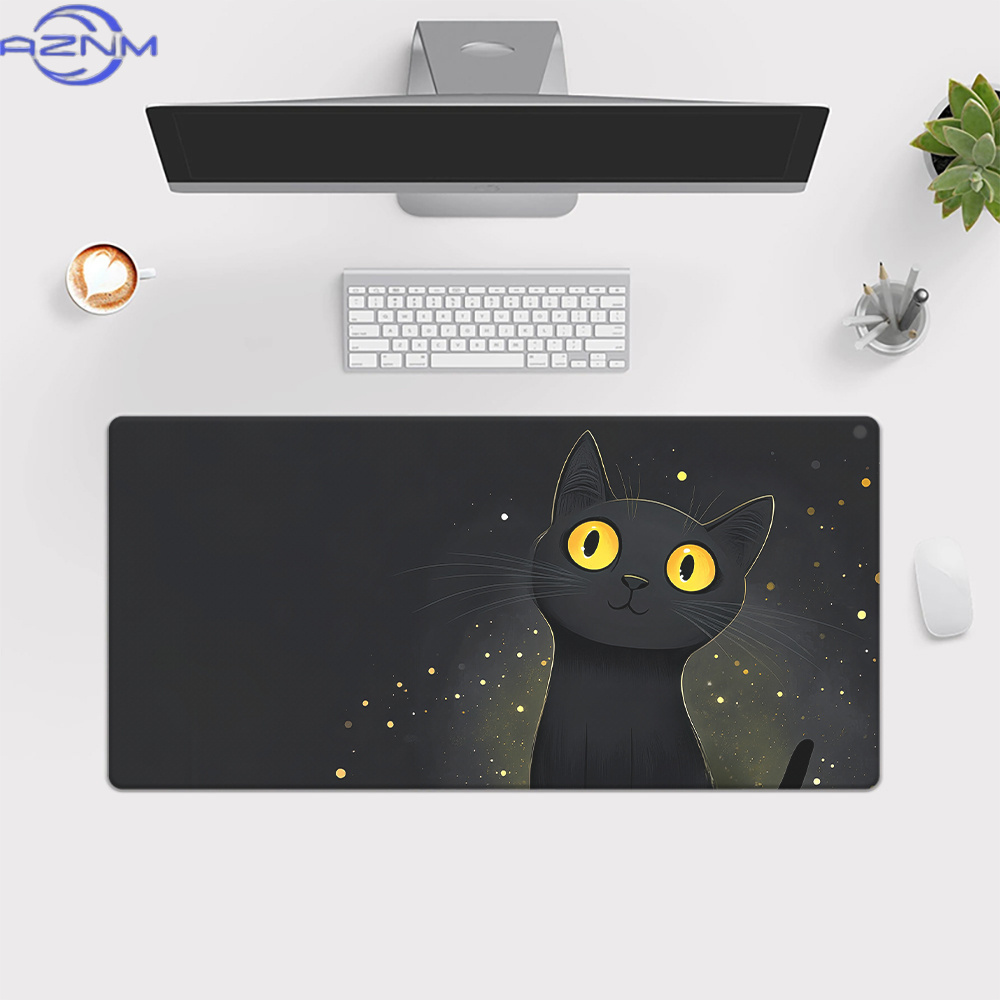 ブランドかわいい黒猫鉄マウスパッド滑り止めゴムゲーミングキー - Gaming Accessories Brands のレビューと価格
