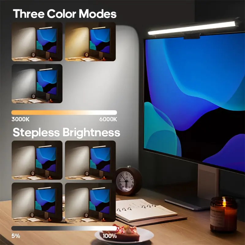 USB LEDデスクランプ スクリーンハンギングライト 曲面 - Monitor Light Bar のレビューと価格