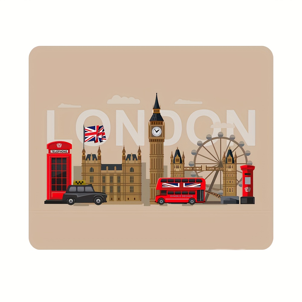 ロンドンランドマーク柄ラバーマウスパッド、滑り止めデスクマッ - Gaming Accessories London のレビューと価格