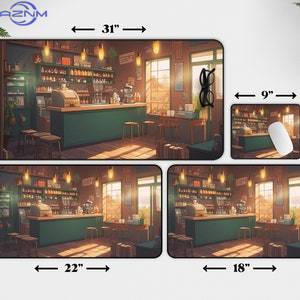 かわいいアニメデスクマット コーヒーショップアート XL ゲ - Gaming Accessories Shop のレビューと価格